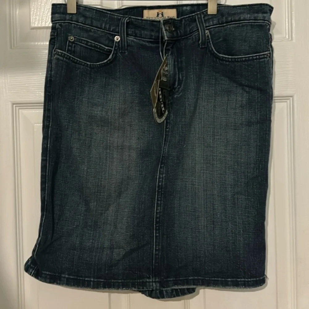 Vintage Y2K Juicy Couture Blue Denim Skirt With‎ Ruffle Size Large